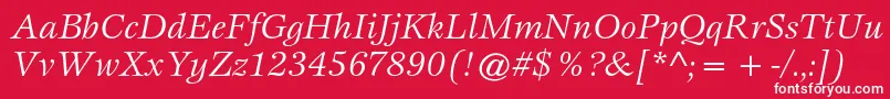Шрифт EspritstdBookitalic – белые шрифты на красном фоне