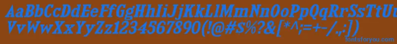 KingsbridgeSbIt Font – Blue Fonts on Brown Background