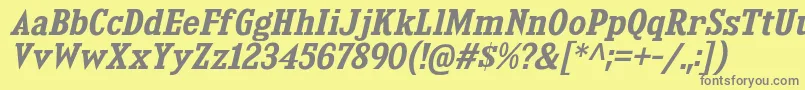 フォントKingsbridgeSbIt – 黄色の背景に灰色の文字