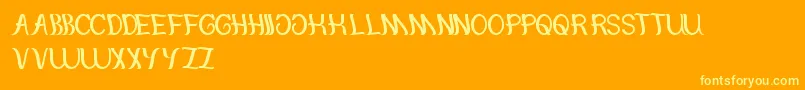 Together-Schriftart – Gelbe Schriften auf orangefarbenem Hintergrund