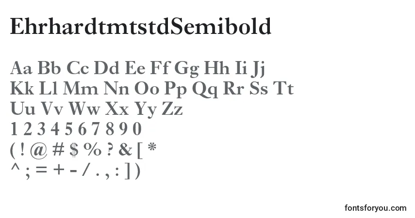 Fuente EhrhardtmtstdSemibold - alfabeto, números, caracteres especiales