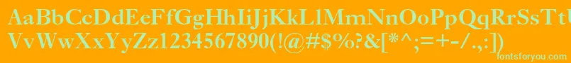 Police EhrhardtmtstdSemibold – polices vertes sur fond orange