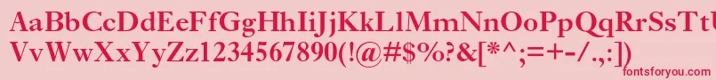 EhrhardtmtstdSemibold Font – Red Fonts on Pink Background