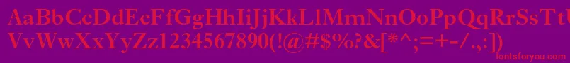 EhrhardtmtstdSemibold Font – Red Fonts on Purple Background