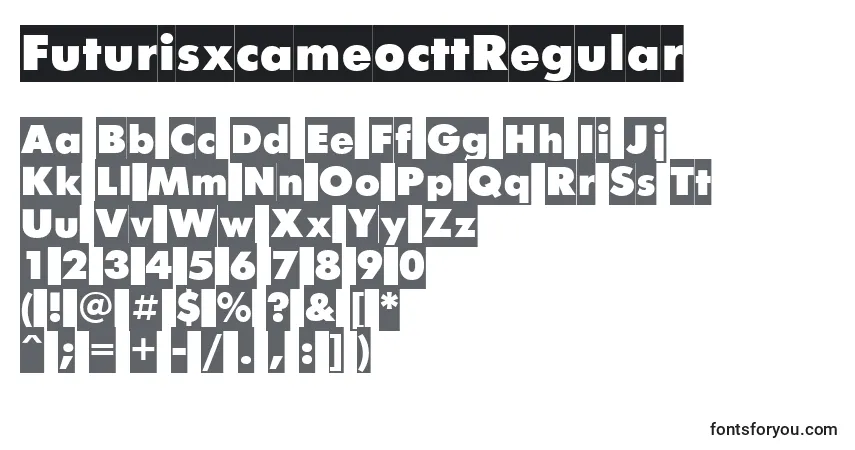 A fonte FuturisxcameocttRegular – alfabeto, números, caracteres especiais
