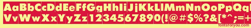 FuturisxcameocttRegular Font – Red Fonts on Yellow Background