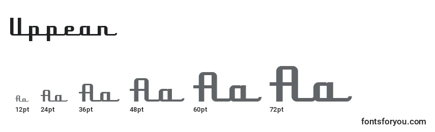 Размеры шрифта Uppean