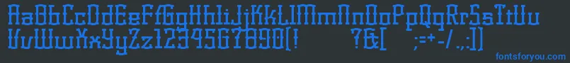 KorneuburgdisplayDisplay-fontti – siniset fontit mustalla taustalla