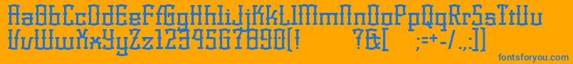 KorneuburgdisplayDisplay-Schriftart – Blaue Schriften auf orangefarbenem Hintergrund