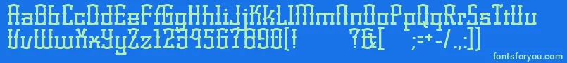 Шрифт KorneuburgdisplayDisplay – зелёные шрифты на синем фоне