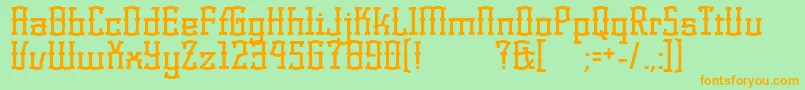 KorneuburgdisplayDisplay-Schriftart – Orangefarbene Schriften auf grünem Hintergrund