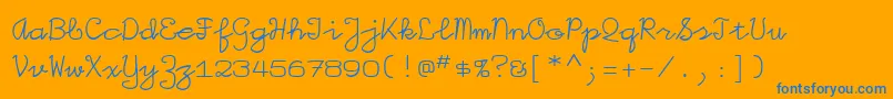 Iggolitemono Font – Blue Fonts on Orange Background