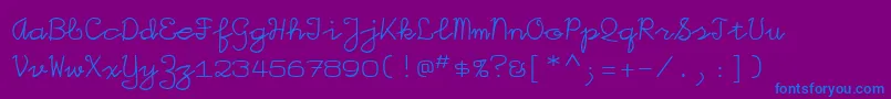 Шрифт Iggolitemono – синие шрифты на фиолетовом фоне