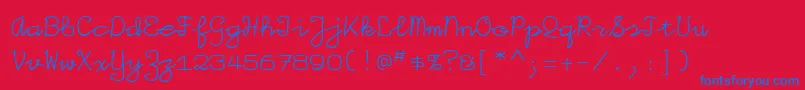 Iggolitemono Font – Blue Fonts on Red Background
