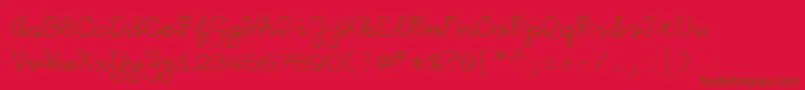 フォントIggolitemono – 赤い背景に茶色の文字