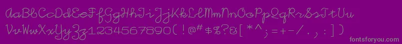 Iggolitemono-fontti – harmaat kirjasimet violetilla taustalla