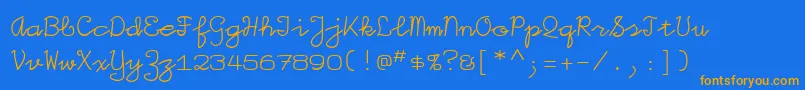 Iggolitemono Font – Orange Fonts on Blue Background