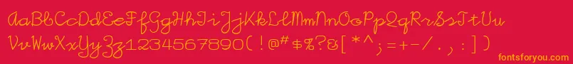 Iggolitemono Font – Orange Fonts on Red Background