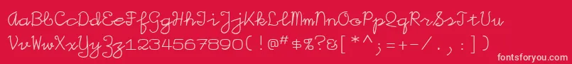 Iggolitemono Font – Pink Fonts on Red Background