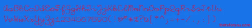 Iggolitemono Font – Red Fonts on Blue Background