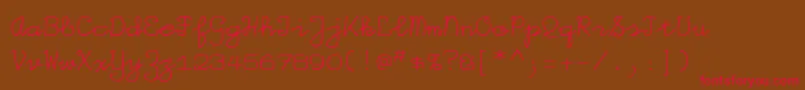 Iggolitemono Font – Red Fonts on Brown Background