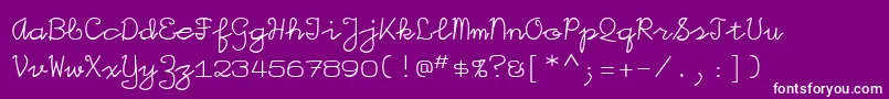 Iggolitemono-Schriftart – Weiße Schriften auf violettem Hintergrund