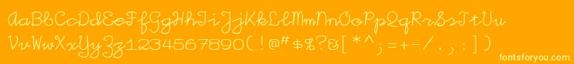 Шрифт Iggolitemono – жёлтые шрифты на оранжевом фоне