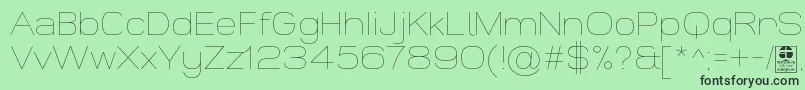 WidolteThinDemo Font – Black Fonts on Green Background