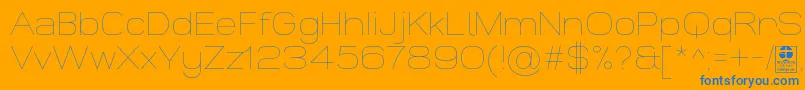 WidolteThinDemo Font – Blue Fonts on Orange Background