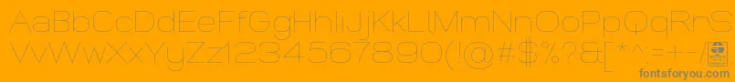 WidolteThinDemo-Schriftart – Graue Schriften auf orangefarbenem Hintergrund