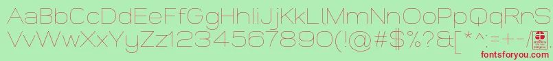 WidolteThinDemo Font – Red Fonts on Green Background