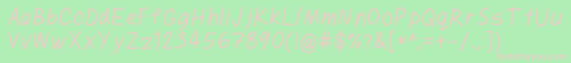 HotAugustNight-fontti – vaaleanpunaiset fontit vihreällä taustalla