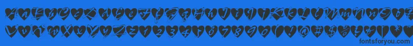 Allheart Font – Black Fonts on Blue Background