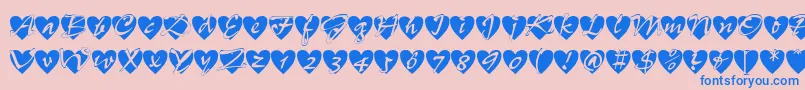 Шрифт Allheart – синие шрифты на розовом фоне