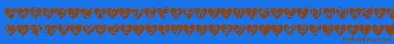 Allheart Font – Brown Fonts on Blue Background