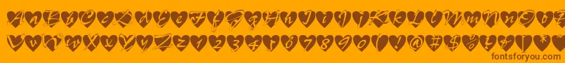Weitere Informationen zur Allheart-Schriftart Allheart-Schriftart – Braune Schriften auf orangefarbenem Hintergrund