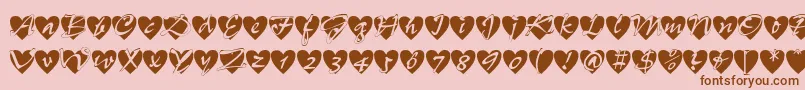Allheart Font – Brown Fonts on Pink Background