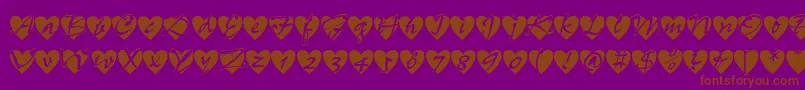Fonte Allheart – fontes marrons em um fundo roxo