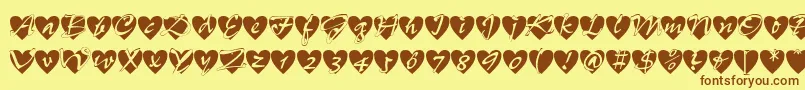 Allheart-Schriftart – Braune Schriften auf gelbem Hintergrund