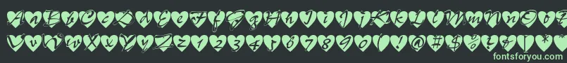 Allheart Font – Green Fonts on Black Background