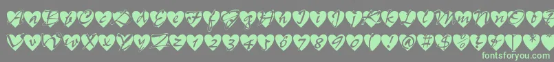 Fonte Allheart – fontes verdes em um fundo cinza