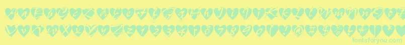 Allheart Font – Green Fonts on Yellow Background