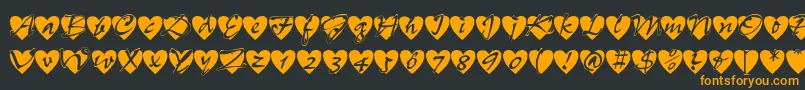 Allheart-Schriftart – Orangefarbene Schriften auf schwarzem Hintergrund