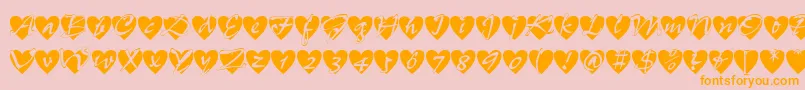 Allheart Font – Orange Fonts on Pink Background