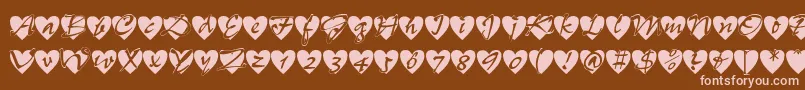 フォントAllheart – 茶色の背景にピンクのフォント