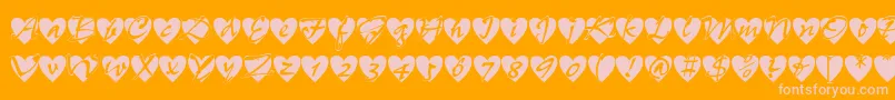 Allheart Font – Pink Fonts on Orange Background