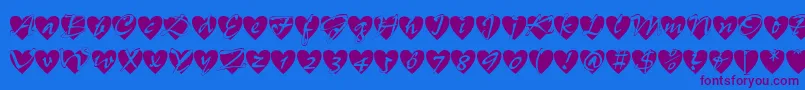 Allheart-Schriftart – Violette Schriften auf blauem Hintergrund
