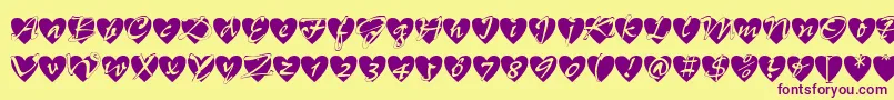 Allheart Font – Purple Fonts on Yellow Background