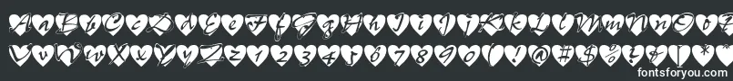 Allheart-fontti – valkoiset fontit mustalla taustalla