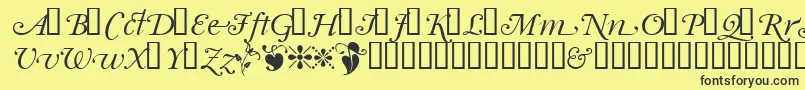 Garrymondrianswashsh Font – Black Fonts on Yellow Background